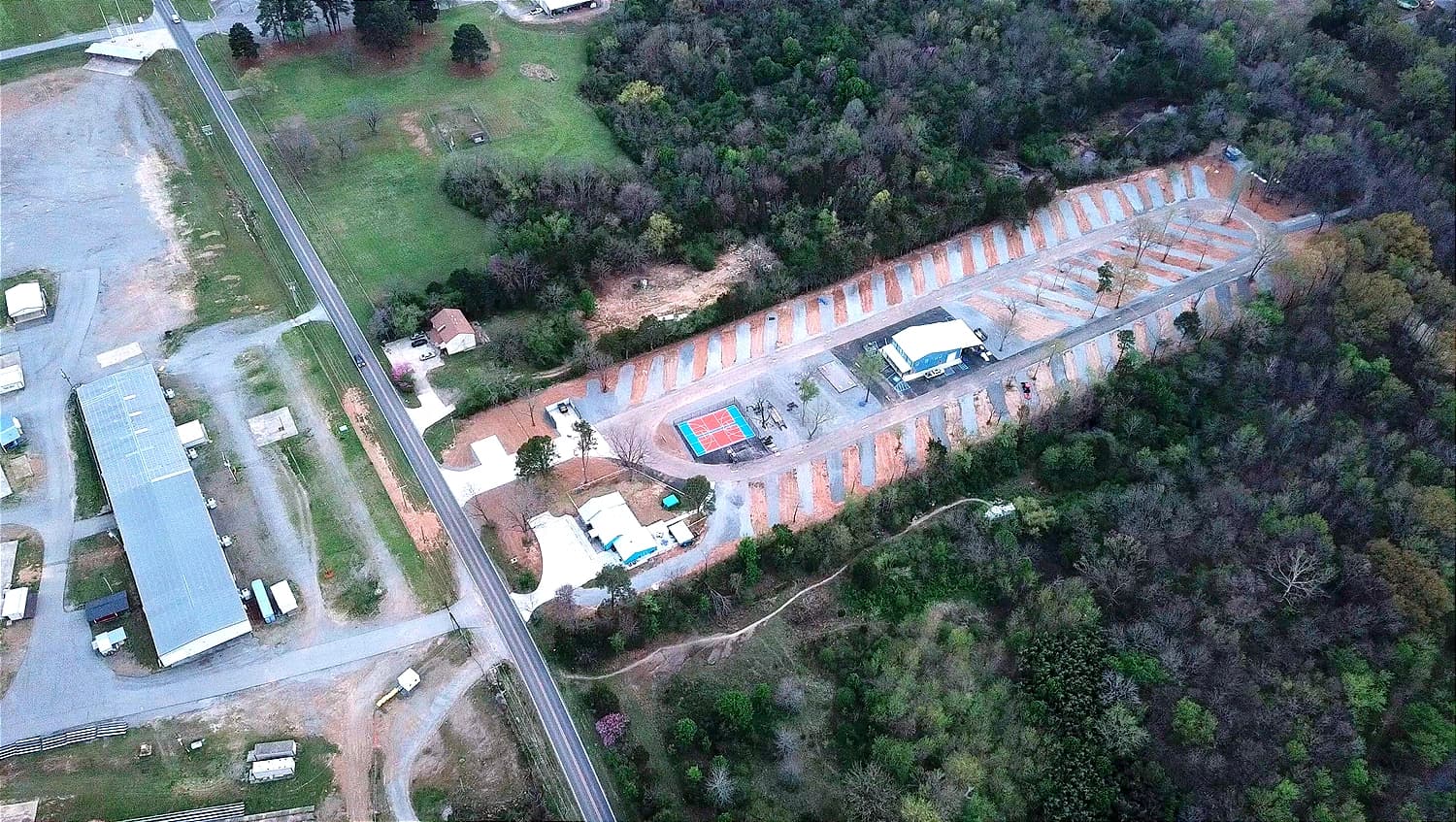 Aerial view of Hutch's RV Park facilities
